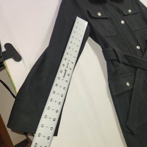 🖤Apt. 9 Women's Large Black Mid Length Coat 80% Wool - Picture 9 of 12